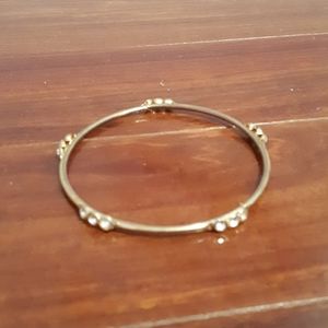 Faux gold bangle with rhinestone decoration